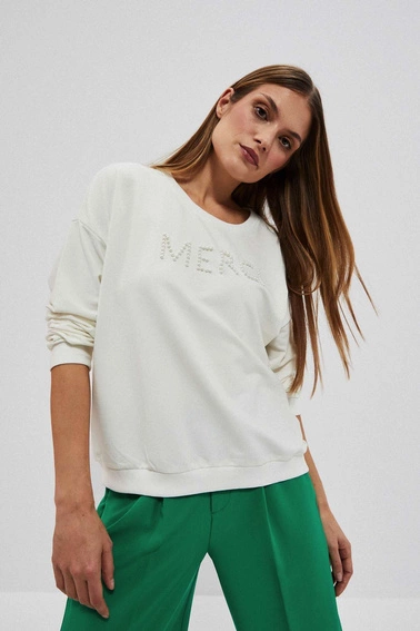 LADIES SWEATSHIRT L-BL-4007 OFF WHITE