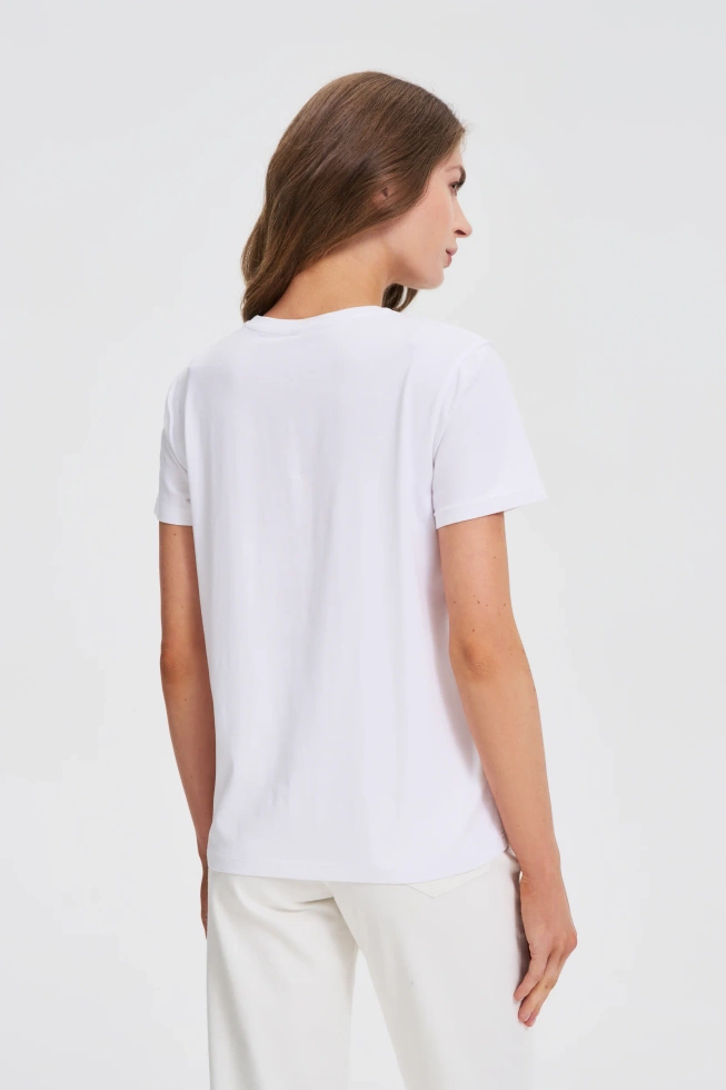 WOMEN'S T-SHIRT L-TS-4733 WHITE