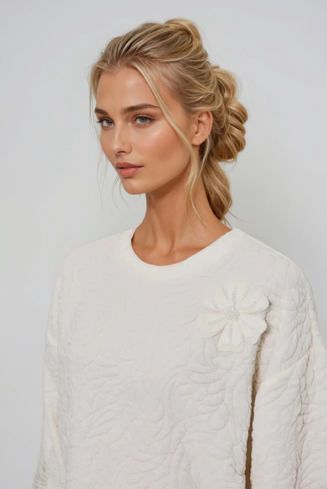 BLUZA DAMSKA L-BL-4912 OFF WHITE-pakiet