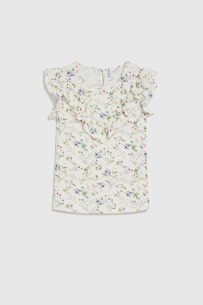 KOSZULKA DAMSKA L-TS-5033 OFF WHITE-pakiet