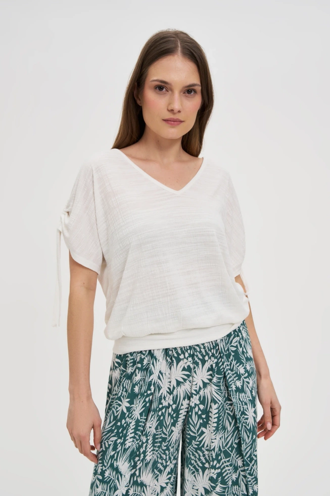 KOSZULKA DAMSKA L-TS-4722 OFF WHITE