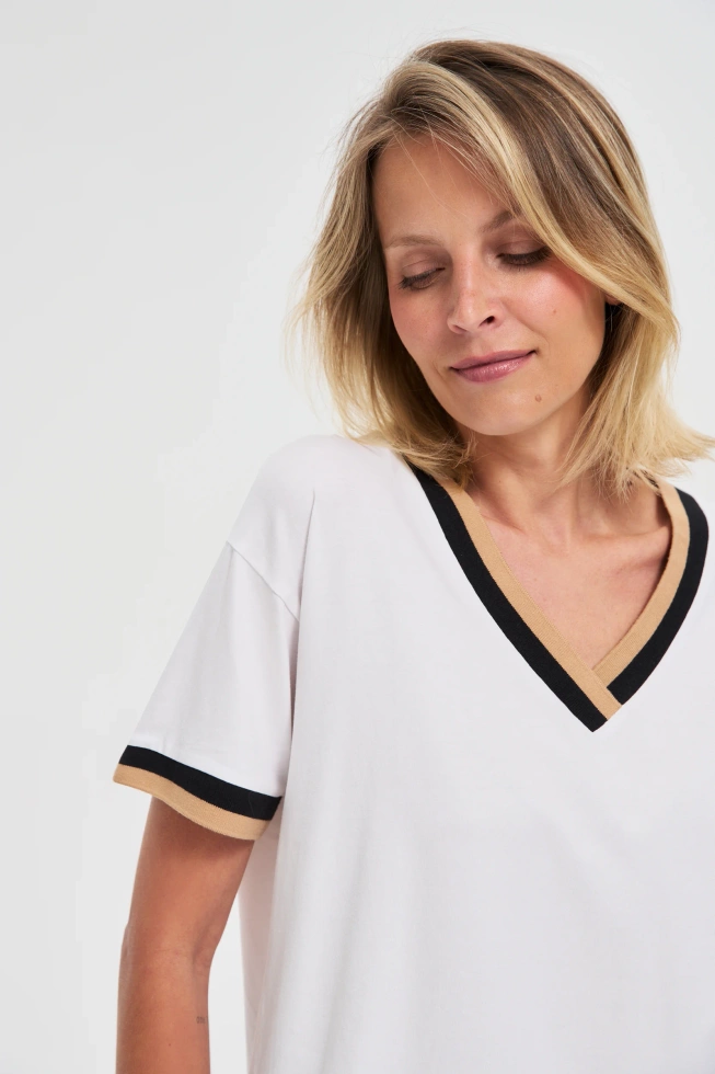 WOMEN'S T-SHIRT L-TS-4747 WHITE