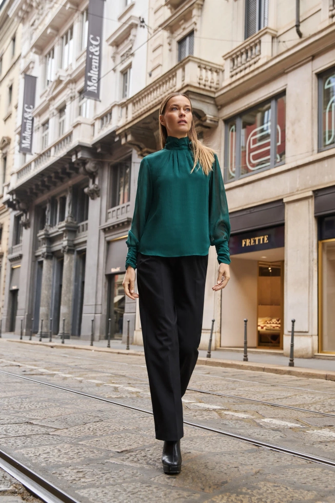 WOMEN'S SHIRT Z-KO-4829 D.GREEN