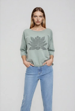 WOMEN'S SWEATSHIRT L-BL-4904 OLIVE