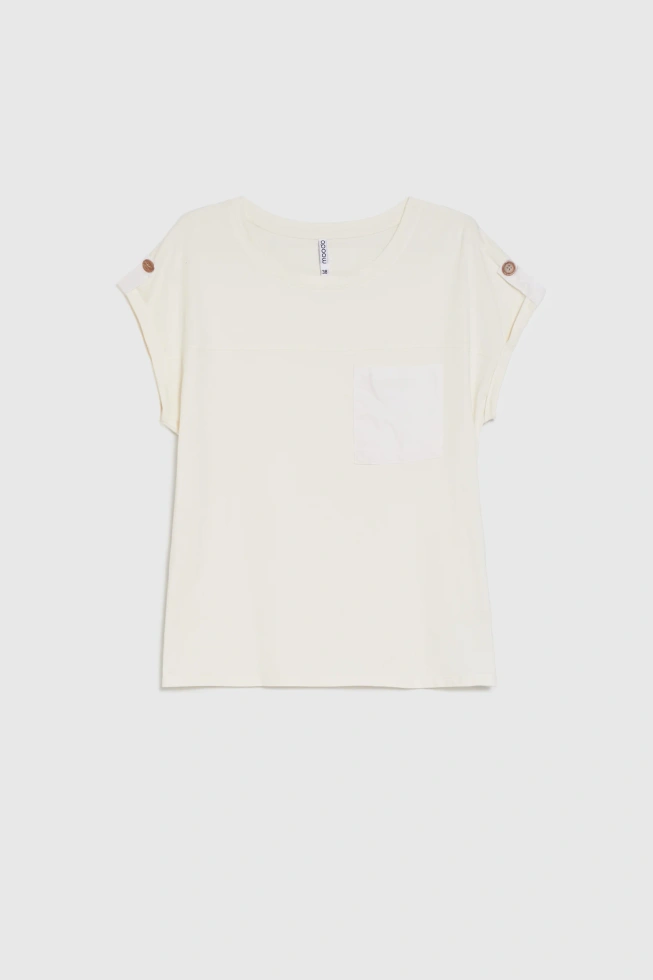 KOSZULKA DAMSKA L-TS-4991 OFF WHITE-pakiet