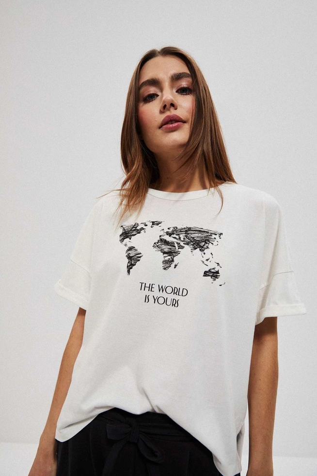 Cotton blouse with a print