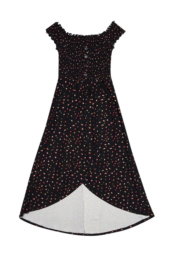 Knitted dress with polka dots