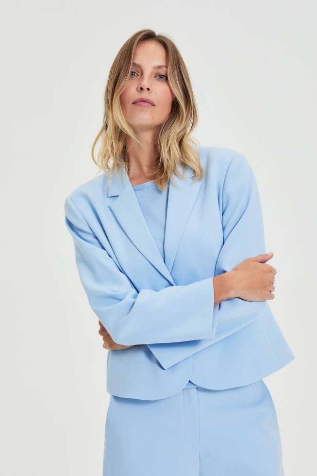 WOMEN'S BLAZER L-MR-4919 L.BLUE