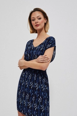 Wzorzysta sukienka z wiskozy L-SU-3754 NAVY