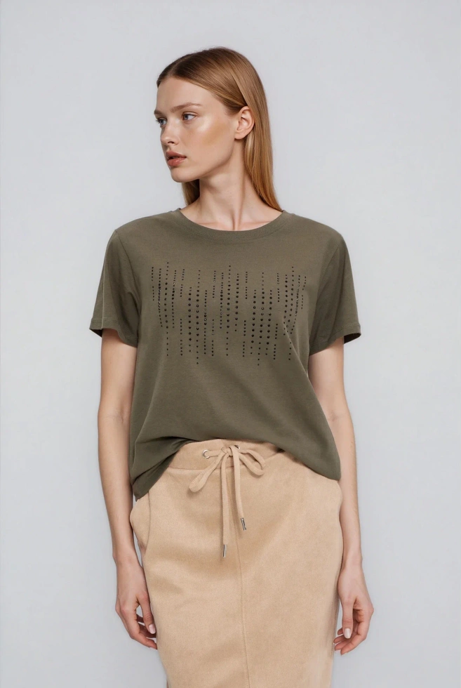 WOMEN'S TSHIRT L-TS-4922 D.OLIVE