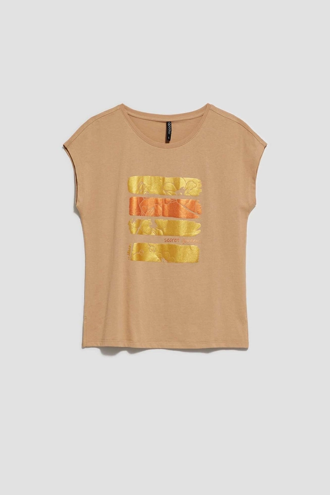 LADIES TSHIRT L-TS-4038 D.BEIGE