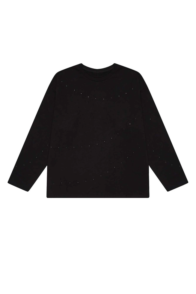 Sweatshirt with rhinestones