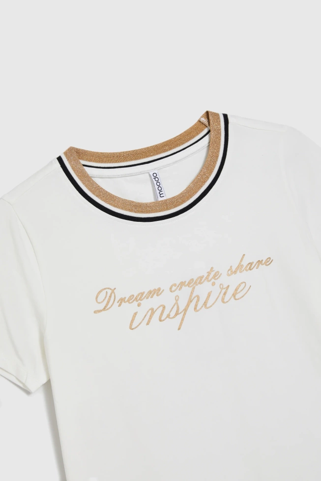 WOMEN'S TSHIRT L-TS-4914 OFF WHITE