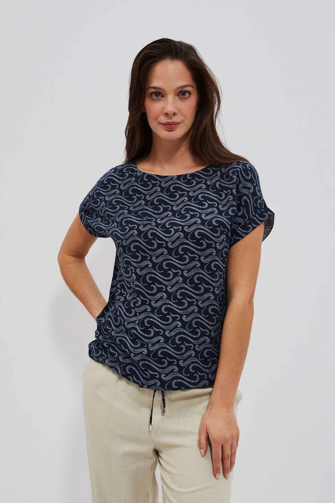 LADIES SHIRT L-KO-4044 NAVY