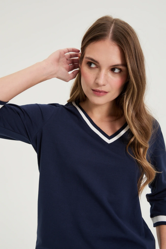 BLUZKA DAMSKA L-TS-4920 NAVY