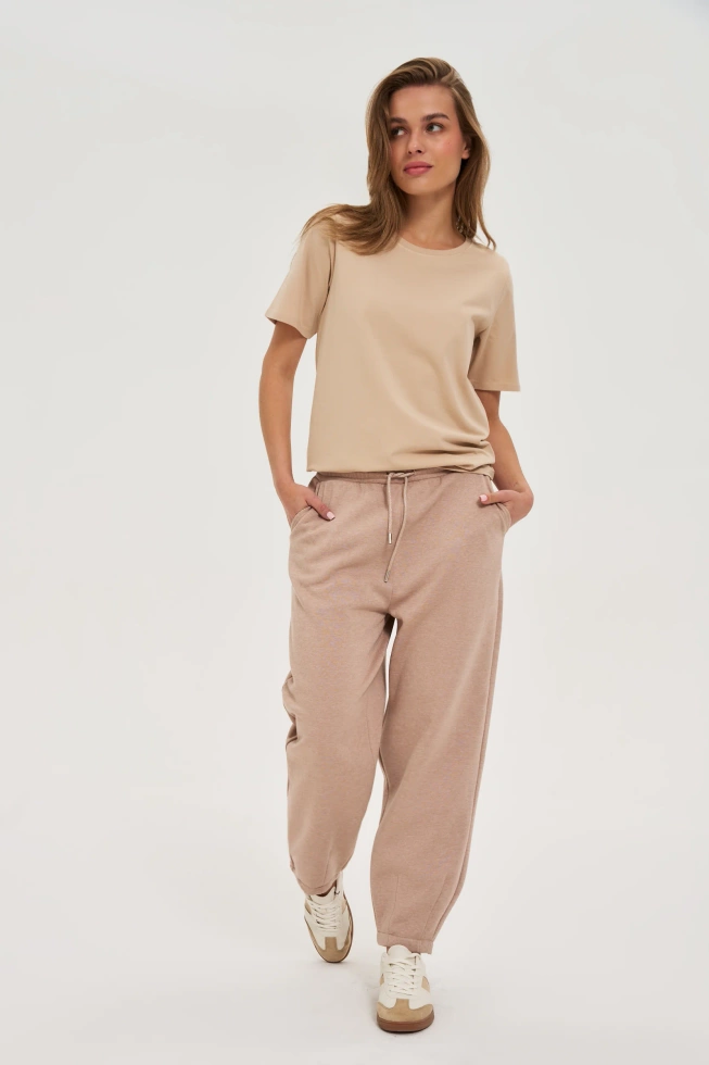 WOMEN'S JOGGING PANTS Z-DR-4800 L.BROWN MEL