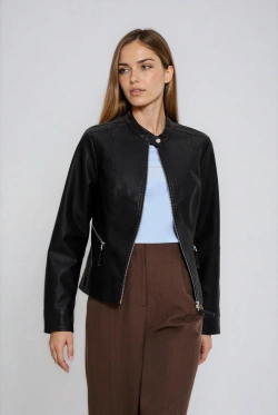 WOMEN'S JACKETS L-KU-4914 BLACK