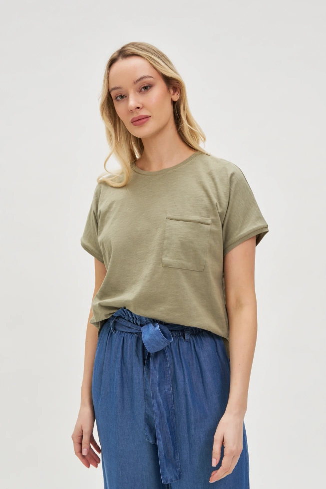 KOSZULKA DAMSKA L-TS-4693 OLIVE-pakiet