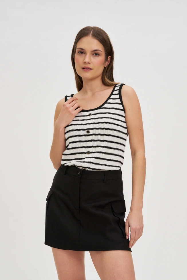 KOSZULKA DAMSKA L-TS-4692 WHITE_BLACK