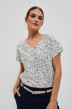 LADIES TSHIRT L-TS-4017 OFF WHITE