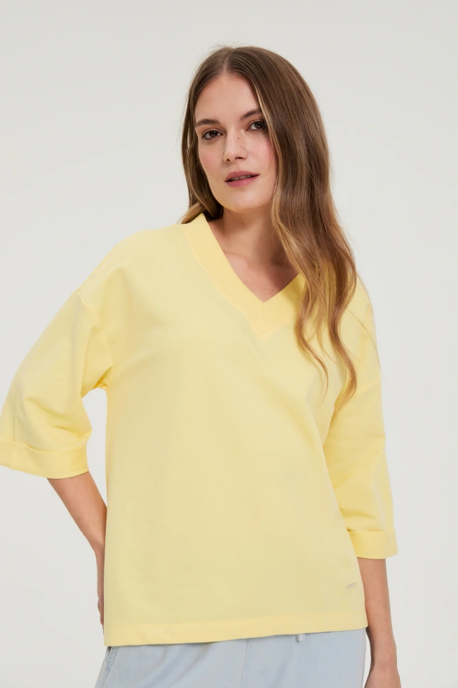 WOMEN'S SWEATSHIRT L-BL-4908 L.YELLOW