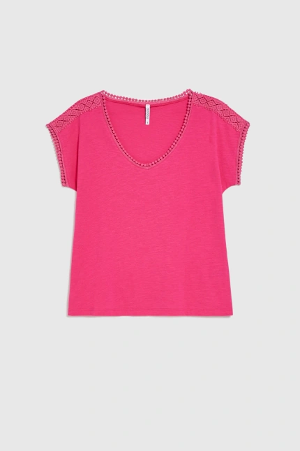 KOSZULKA DAMSKA L-TS-4963 FUCHSIA