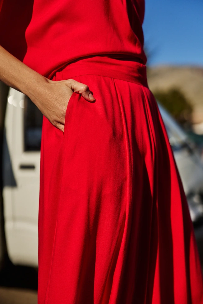 WOMEN'S PANTS L-SP-4628 RED-set