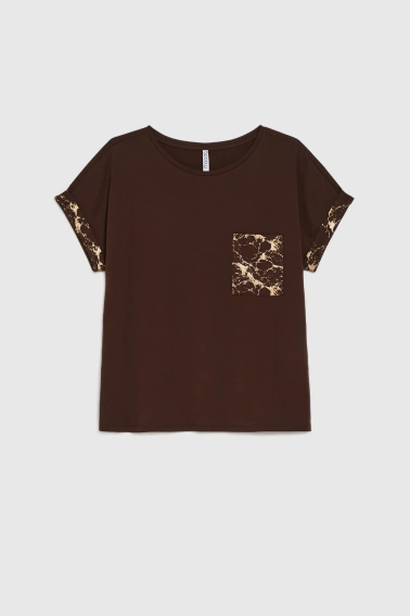 WOMEN'S TSHIRT L-TS-4996 D.BROWN