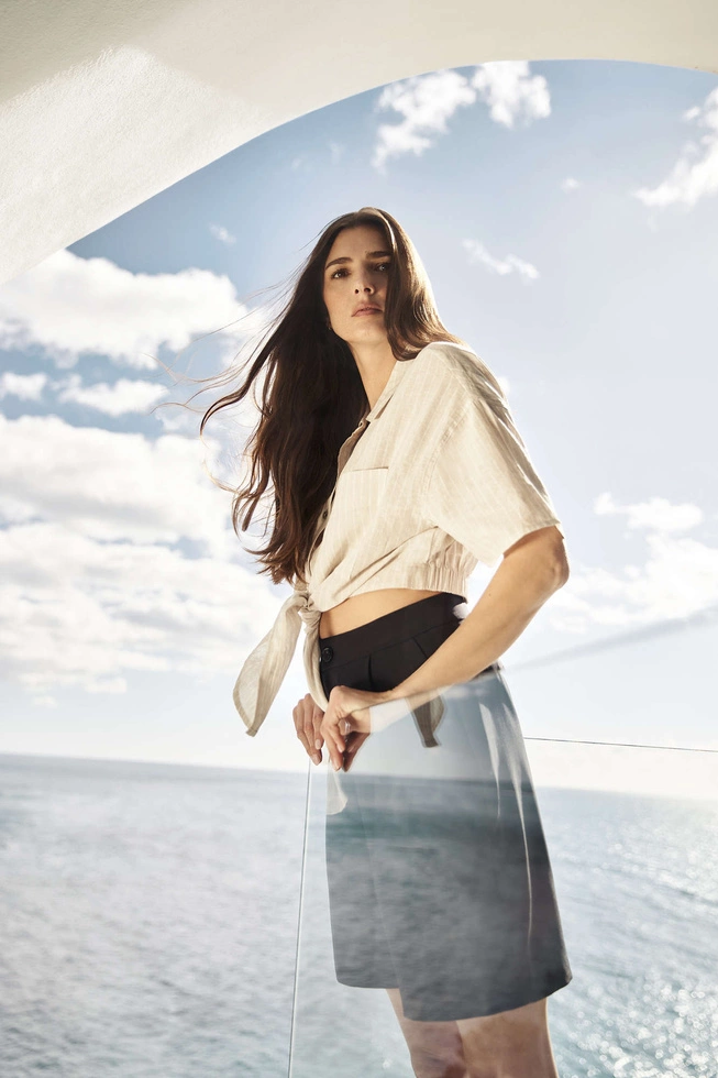 KOSZULA DAMSKA L-KO-4039 BEIGE_OFF WHITE