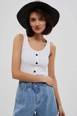 Straw hat with a decorative ribbon