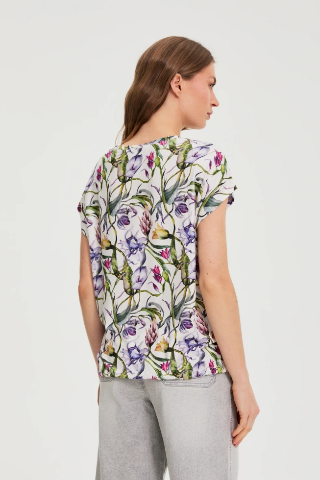 WOMEN'S TSHIRT L-TS-4937 CREAM