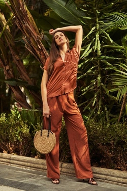 LADIES PANTS L-SP-4013 BROWN