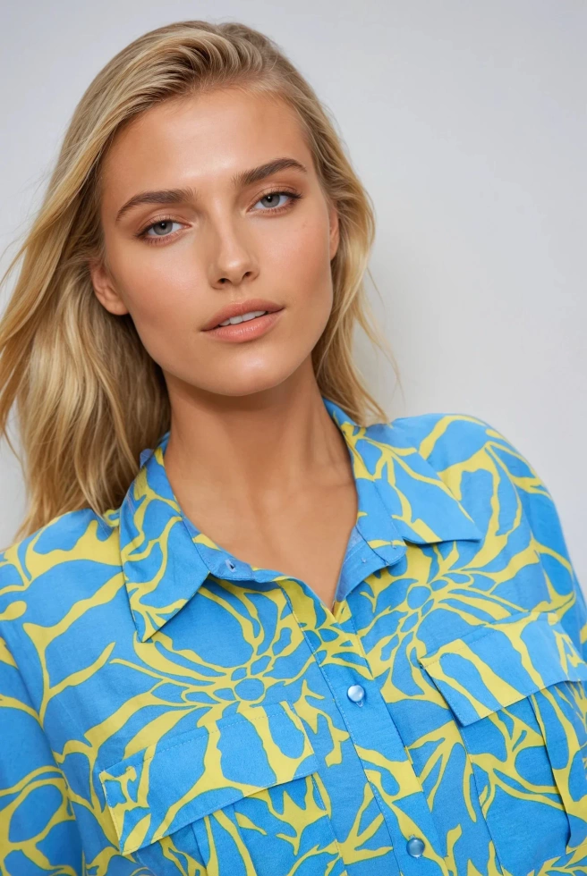 WOMEN'S SHIRT L-KO-4667 YELLOW