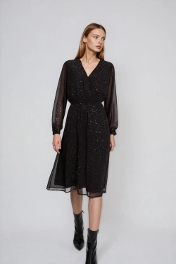 WOMEN'S DRESS L-SU-4606 BLACK