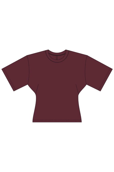 WOMEN'S TSHIRT L-TS-4990 BURGUNDY-set
