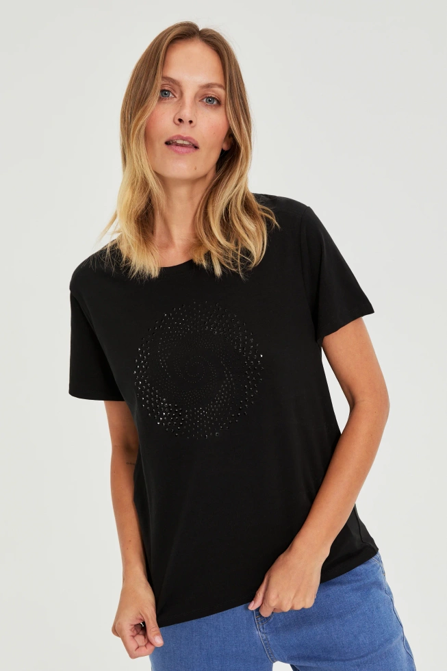 WOMEN'S TSHIRT L-TS-4921 BLACK