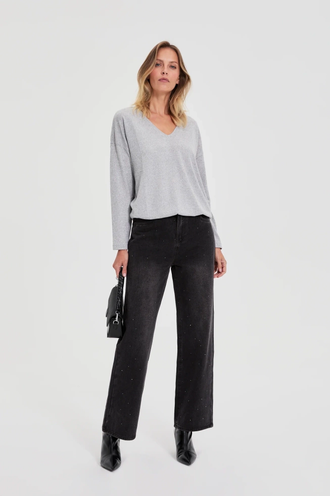 WOMEN'S SWEATER Z-SW-4837 L.GREY MEL-set