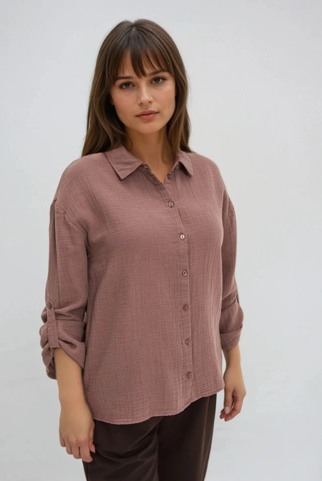WOMEN'S SHIRT Z-KO-4800 COFFEE