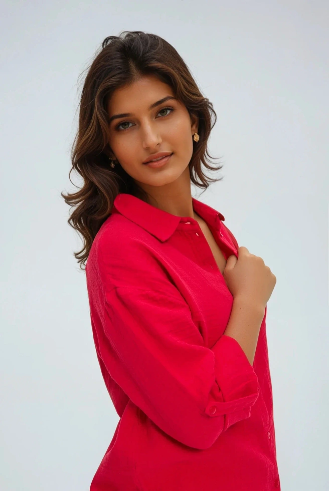 WOMEN'S SHIRT L-KO-4638 RED
