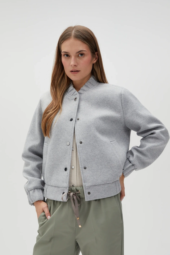 WOMEN'S JACKETS L-KU-4616 GREY MEL