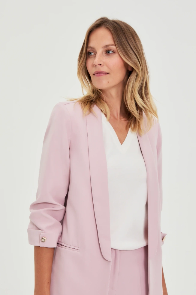 WOMEN'S BLAZER L-MR-4923 DUSTY PINK