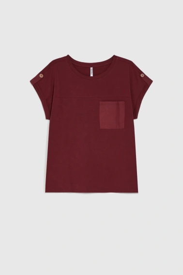 WOMEN'S TSHIRT L-TS-4991 BURGUNDY