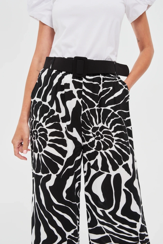 SPODNIE DAMSKIE L-SP-4630 BLACK_WHITE