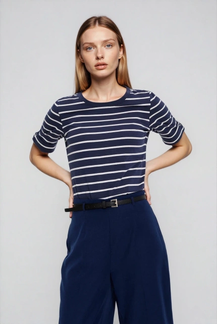 KOSZULKA DAMSKA L-TS-4933 NAVY-pakiet