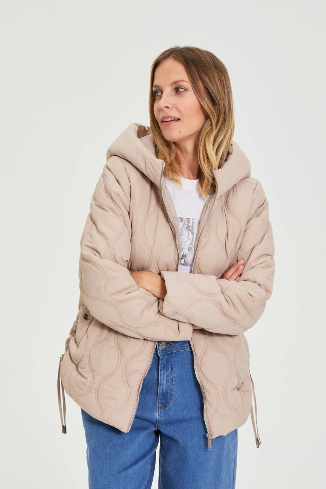 KURTKA DAMSKA L-KU-4901 BEIGE-pakiet