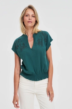 WOMEN'S TSHIRT L-TS-4653 D.GREEN