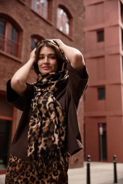 WOMEN'S SCARF Z-SZ-4809 L.BROWN-set