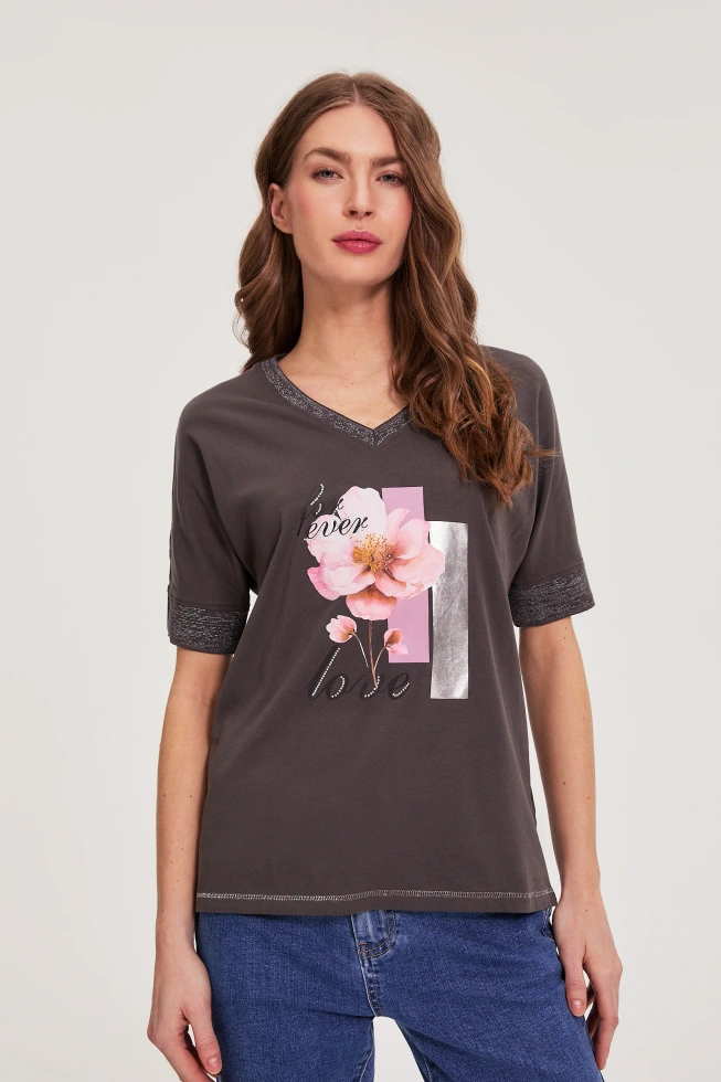 KOSZULKA DAMSKA L-TS-4912 GREY