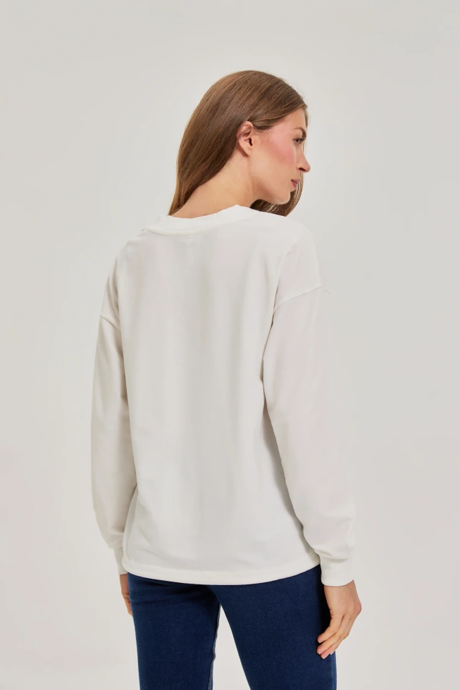 WOMEN'S SWEATSHIRT Z-BL-4815 OFF WHITE