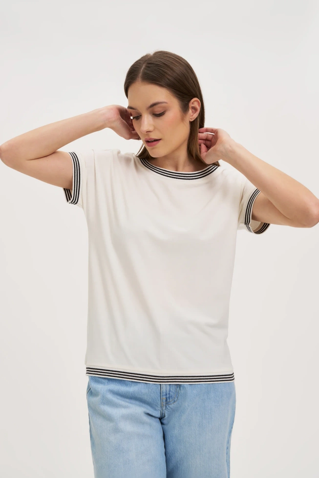 WOMEN'S TSHIRT L-TS-4637 OFF WHITE